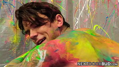 Bearded Johnny drills Dakota hard after flirty painting job Thumb