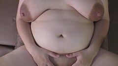 Horny BBW stepdaughter being rought fucked in her shaved pussy and then take huge creampie from step Thumb