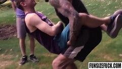 FunSizeFuck.com - Ian Levine'_s face is a mixture of pleasure and as his trainer Dolf Dietrich&# Thumb