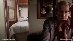Shemale fucks blond guy in camper Thumb