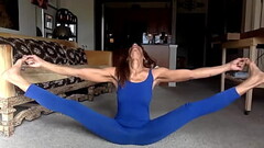 Ginger MoistHer Tease You in Blue - Lay Down Comedy! Nipples, smiles, Try to Lick myself. Thumb