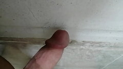 Cock cums on wall Thumb