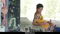 BoyFun - Horny Roman Capellini Is Jerking Off Outdoors When Antony Carter Finds Him And Fucks Him Thumb