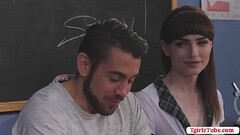Petite TS barebacked by her classmate Thumb