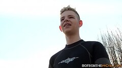 Amateur cute twinks picked up and driven around as they bang Thumb