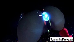 Samantha Saint gets off in this super hot black light solo! Thumb