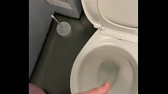 Wanking in public toilets had an amazing cumshot Thumb