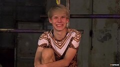 Blonde skinny twink tied up and waxed by his dominant master Thumb