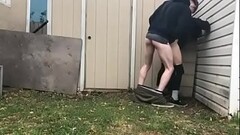 gay.sexonly.top - Gay licked ass friend and fucked him while standing in the yard. more Thumb