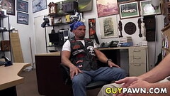 Straight biker rides cock for cash in the pawnshop Thumb