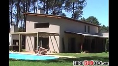 Horny jock fucks boyfriend at private outdoor pool Thumb