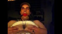 Stacy Sinmore watches gay porn while taking a 13&quot_ vibrating cock up his ass Thumb