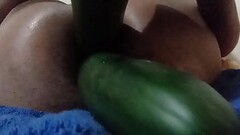 Double cucumber anal masturbation Thumb