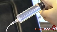 Fat obese gay men fist fucking First Time Saline Injection for Caleb Thumb