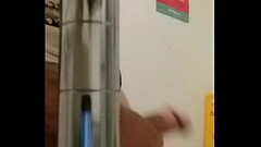 Amateur voyeur video boi jerking off in public at hospital bathroom Thumb